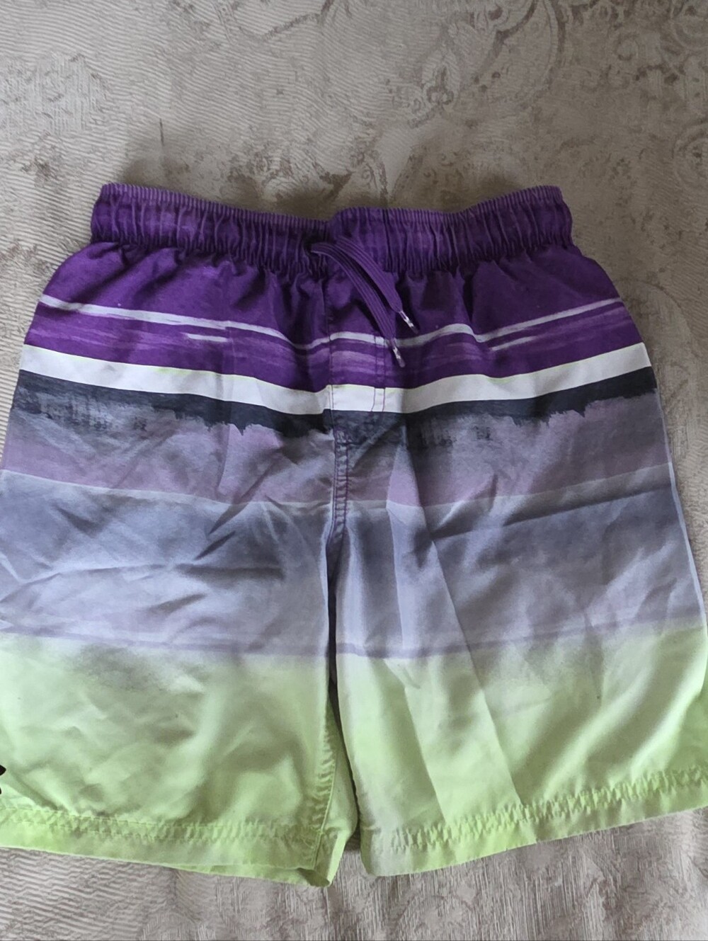 Under Armour Purple and Lime Green Boys Swim Shorts